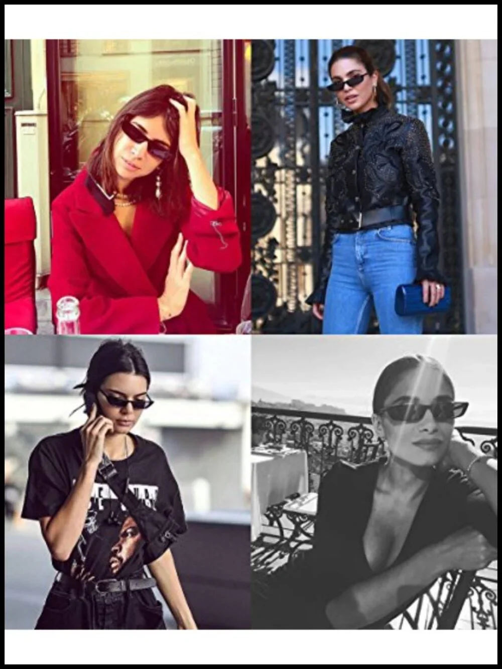 UV400 Metal Frame Square Sunglasses for Women